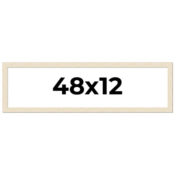 48x12 Frame White Barnwood Picture Frame Includes UV Acrylic Plexiglass, Acid Free Foam Backing