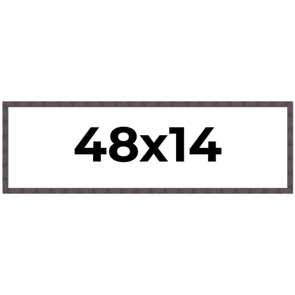 48x14 Frame Brown Rustic Lacquered Walnut Solid Wood Picture Frame Width | 0.875 Inch Moulding