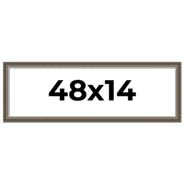 48x14 Frame Brown Solid Wood Picture Frame | 1.75 Inch Moulding Width | Austin Frame Complete with