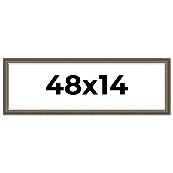 48x14 Frame Brown Solid Wood Picture Frame | 1.75 Inch Moulding Width | Austin Frame Complete with