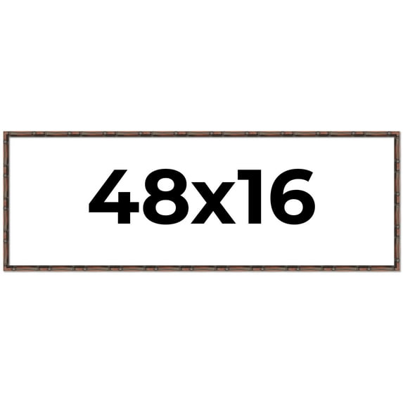 48x16 Frame Brown Bamboo with Dark Coffee/Walnut Finish | Solid Wood Picture Frame Width 0.75