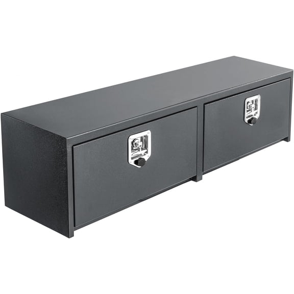 48x16x13in Steel Underbody Truck Tool Box Weather-Resistant Locking Job Chest for Pickup Trucks RVs Trailers Heavy-Duty Storage with T-Handle Lock Grey