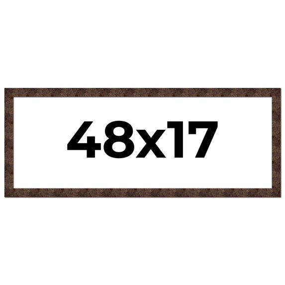 48x17 Frame Brown Burl Real Wood Picture Frame Width 1.625 Inches | Interior Frame Depth 0.5 Inches