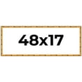 thumbnail image 1 of 48x17 Frame Gold Bamboo Solid Wood Picture Frame | 1 Inch Moulding Width | Interior Frame Depth, 1 of 8