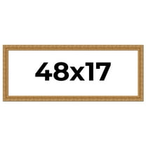 48x17 Frame Gold Ornate Solid Wood Picture Frame | 2 Inch Moulding Width | Firman Traditional Photo