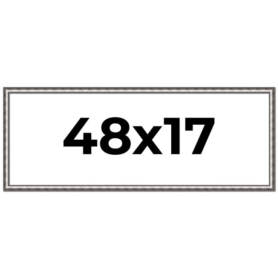 48x17 Frame Silver Real Wood Picture Frame Width 1.125 Inches | Interior Frame Depth 0.5 Inches |