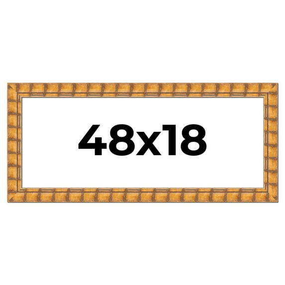 48x18 Frame Beige Real Wood Picture Frame Width 3 inches | Interior Frame Depth 0.5 inches |