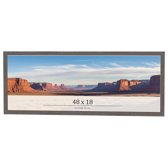 48x18 Frame Blue Kingsley Pewter Solid Wood Picture Frame Width 0.75 Inches |Interior Depth 0.5