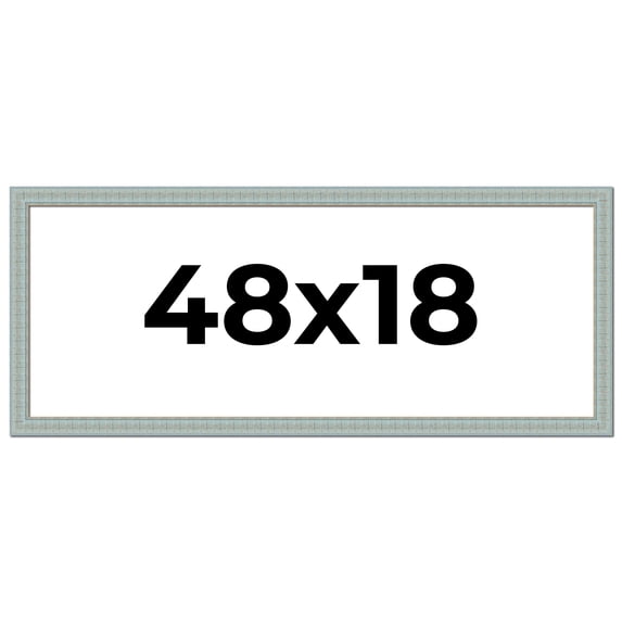 48x18 Frame Blue Teal Distressed Solid Wood Picture Frame | 1.625 Inch Moulding Width | Sonoma Blue