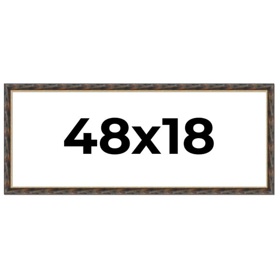 48x18 Frame Gold Real Wood Picture Frame Width 1.5 inches | Interior Frame Depth 0.5 inches |