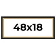 thumbnail image 1 of 48x18 Frame Gold Real Wood Picture Frame Width 2.25 Inches | Interior Frame Depth 0.5 Inches |, 1 of 8