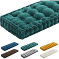 thumbnail image 1 of 48x18 Inch Bench Cushions for Indoor Furniture Christmas Chenille Dark Green Velvet Button Tufted Thicken Seat Pad Mat with Memory Foam, Window Floor Sofa Chair Cushion for Living Room Porch, 1 of 12