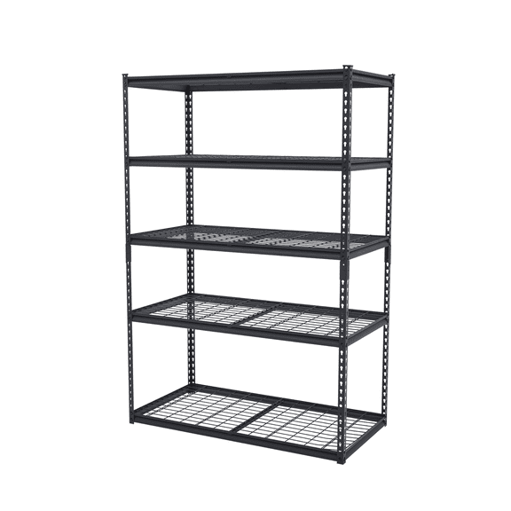 48x18 Inch Garage Shelving, Heavy Duty Wire Shelf 2500 Lbs Capacity, 5 Tier Adjustable Metal Shelves, Industrial Utility Shelf Rack for Garage, Basement, Warehouse