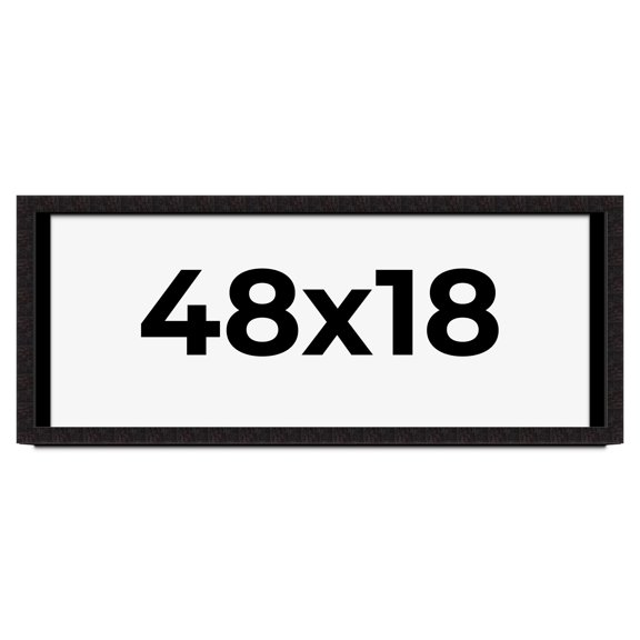 48x18 Shadow Box Black Solid Wood Display Picture Frame | 1 Inch Rabbet Depth | | 1.375 Inch