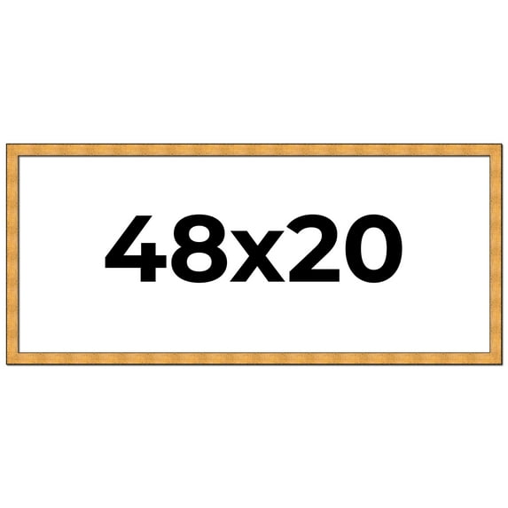 48x20 Frame Gold Rustic Solid Wood Picture Frame | 1.25 Inch Wide Moulding | Rustique Gold