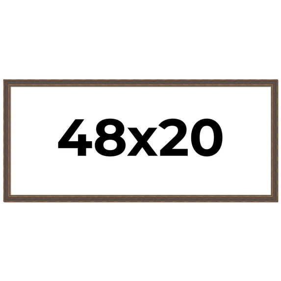 48x20 Frame Golden Caramel Solid Wood Bronze Picture Frame | 1.25 Inch Moulding Width | 0.5 Inch