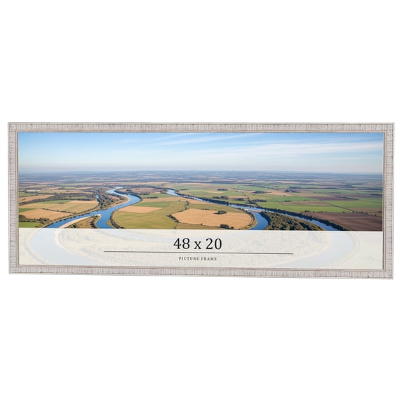 48x20 Frame White Real Wood Picture Frame Width 0.75 inches | Interior Frame Depth 0.5 inches |