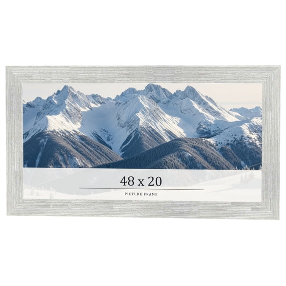 48x20 Frame White Real Wood Picture Frame Width 1.5 inches | Interior Frame Depth 0.5 inches | Barn