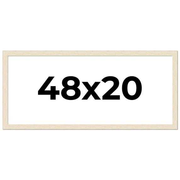 48x20 Frame White Real Wood Picture Frame Width 1.5 inches | Interior Frame Depth 0.5 inches | Barn