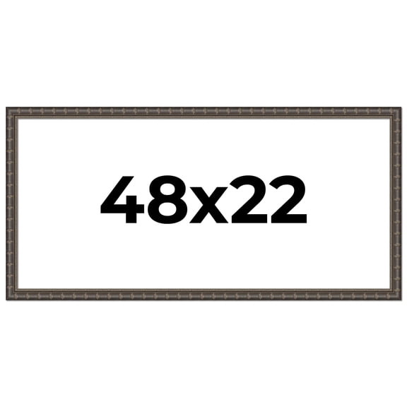 48x22 Frame Black Bamboo Solid Wood Picture Frame Width 1.5 Inches | Interior Frame Depth 0.5