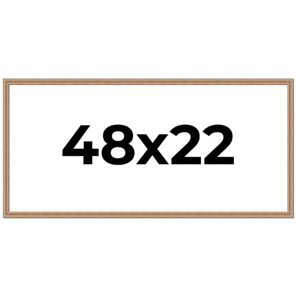 48x22 Frame Brown 60's Wooden Cabinet Solid Wood Picture Frame | 1 Inch Moulding Width | Complete