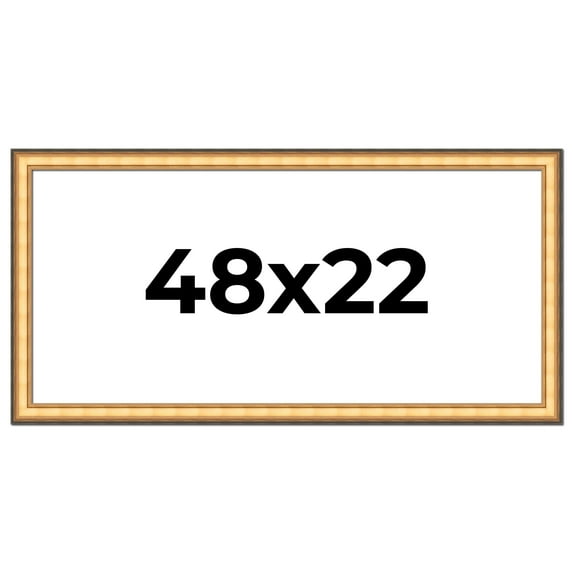 48x22 Frame Gold Plein Aire Solid Wood Picture Frame Width 2 Inches | Interior Frame Depth 0.5