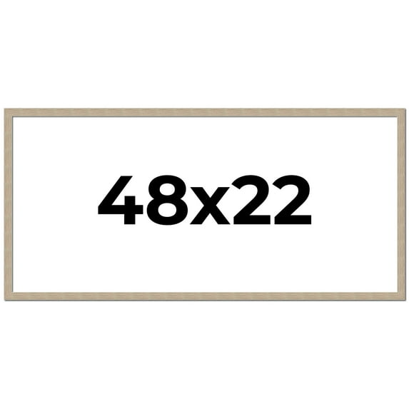 48x22 Frame Grey Solid Wood Picture Frame Width 1 Inches | Interior Frame Depth 0.5 Inches |