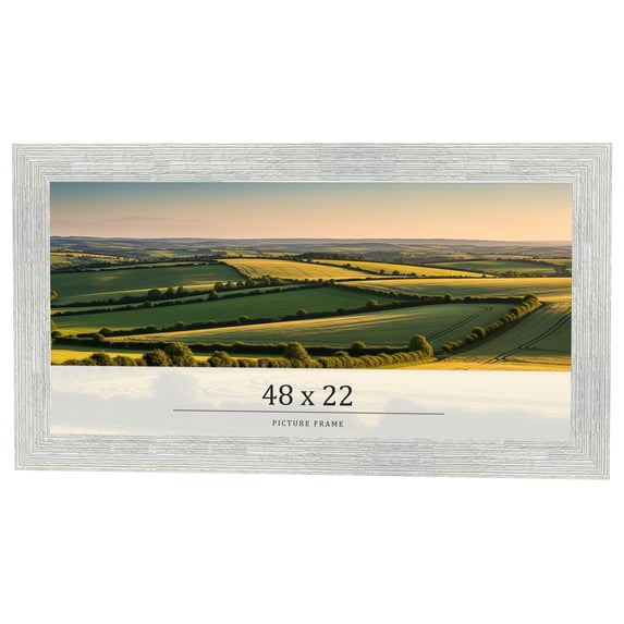48x22 Frame White Real Wood Picture Frame Width 1.5 inches | Interior Frame Depth 0.5 inches | Barn
