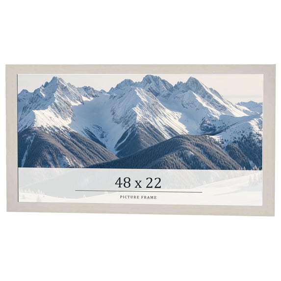 48x22 Frame White Wheat Solid Wood Picture Frame | Moulding Width 0.75 Inches | Interior Depth 0.5