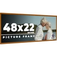 thumbnail image 1 of 48x22 Honey Brown Real Wood Picture Frame Width 0.75 inches | Interior Frame Depth 0.5 inches |, 1 of 8