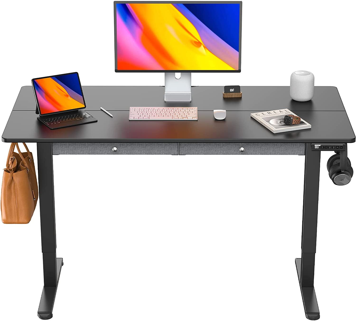48x24 Inches Adjustable Height Electric Standing Desk with Double