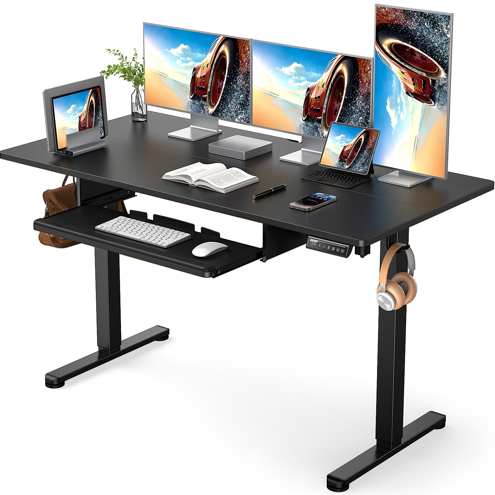 48x24 Inches Adjustable Height Electric Standing Desk with Keyboard