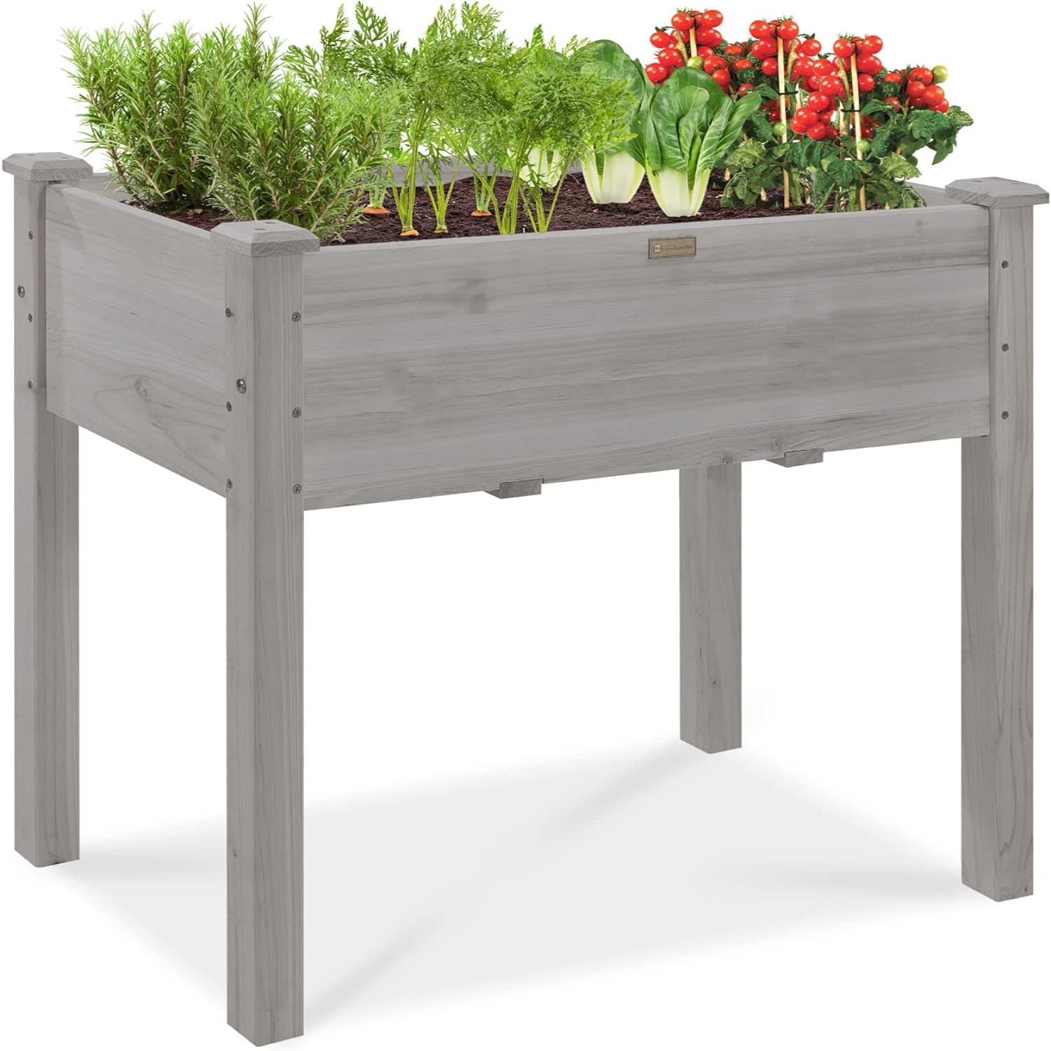 48x24x30in Raised Garden Bed Elevated Wood Planter Box Stand for