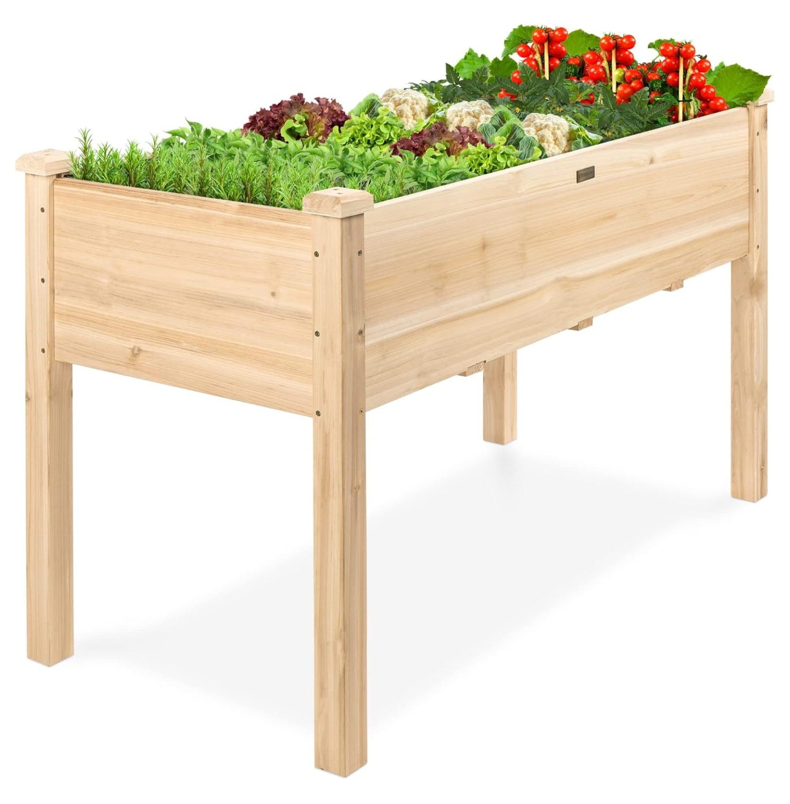48x24x30in Raised Garden Bed, Elevated Wood Planter Box Stand for