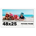 thumbnail image 1 of 48x25 Frame White Solid Wood Picture Frame Includes UV Acrylic Shatter Guard Front, Acid Free Foam, 1 of 8