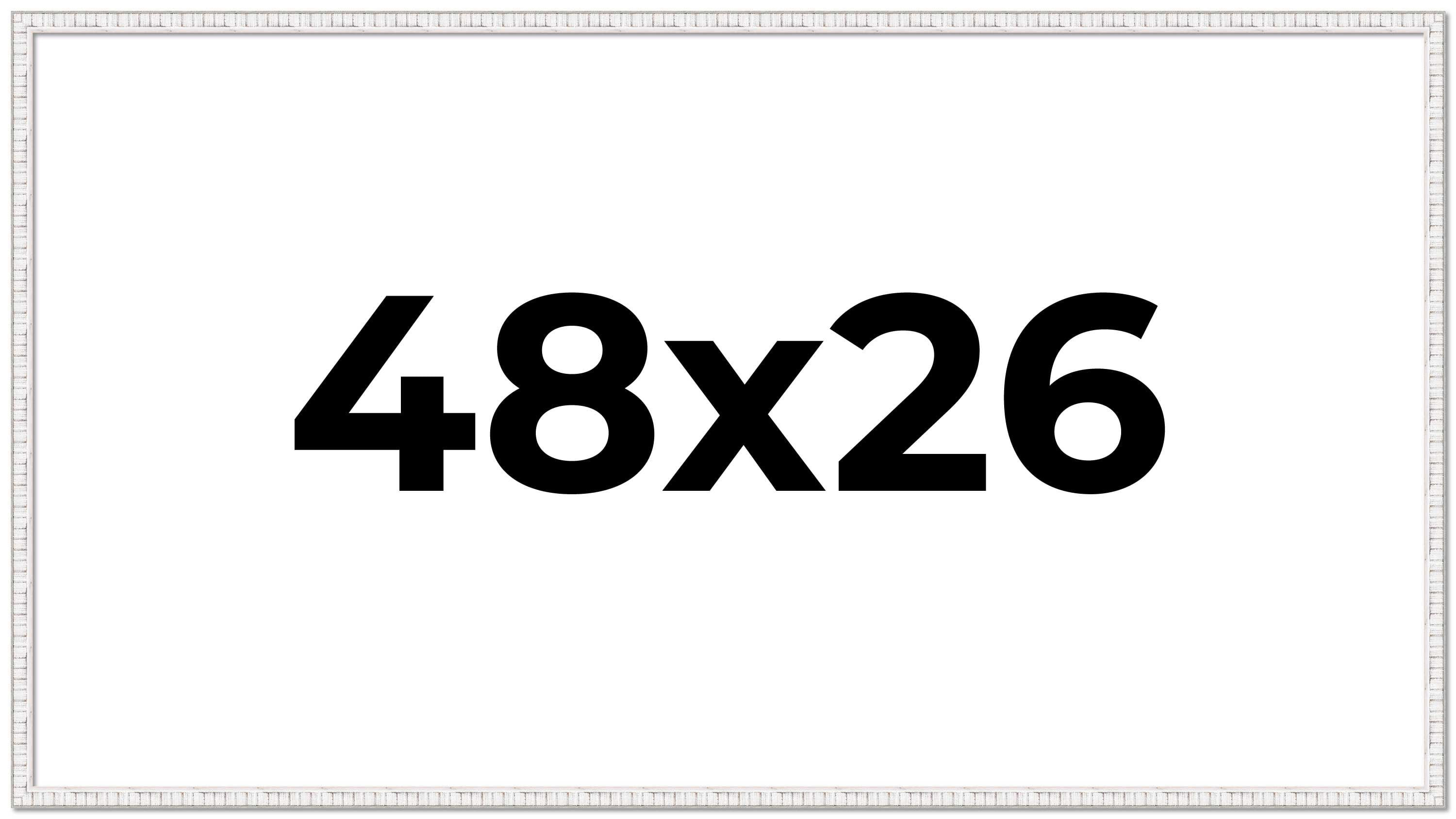 48x26 Frame White Scuffed Rustic Solid Wood Picture Frame | 0.75 Inch ...
