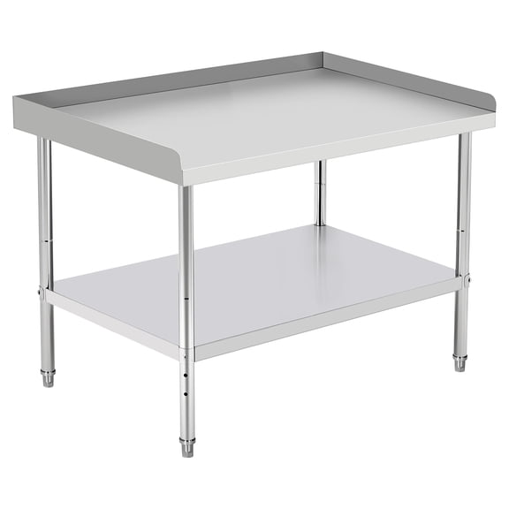 48x28x30 Stainless Steel Work Table - NSF Commercial Prep Metal Table - Outdoor Pizza Oven Stand w/Under Shelf - Kitchen Island Laundry Utility Garage Microwave Stand Large Rolling Storage Cart