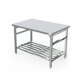 thumbnail image 1 of 48x30 Inch NSF Stainless Steel Prep Table, Commercial Folding Work Table with Undershelf, 500+420 Lbs Capacity, No Assembly, Portable for Restaurant Kitchen, Food Truck, Camping & Home Use, 1 of 7