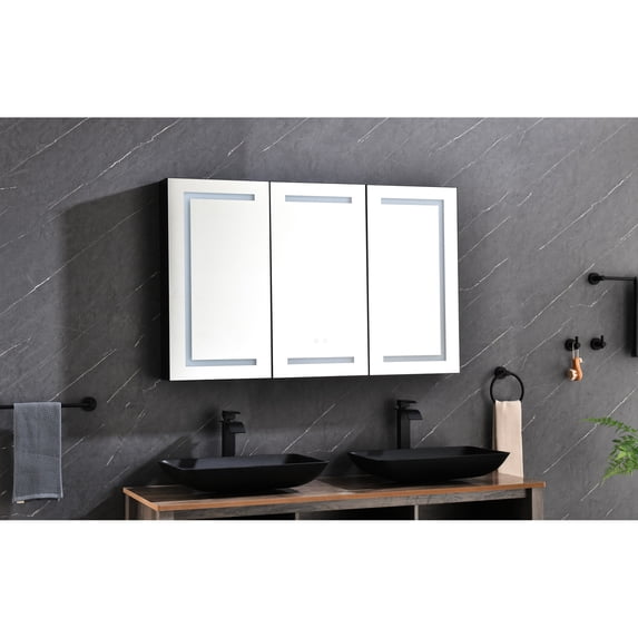 48x30 inch Aluminum Body - Quick Anti-Fogging - Bathroom Lighting Solution - Meet Various Demands