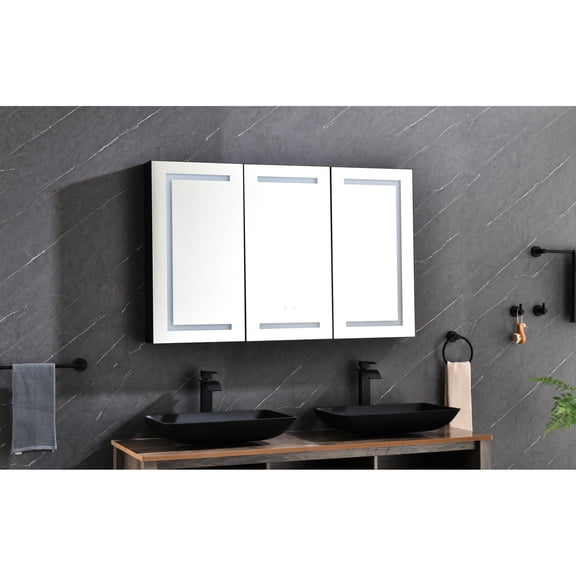 48x30 inch Matte Finish Cabinet - 3 Fixed Storage Areas - Bathroom Storage Upgrade - Durable for Years