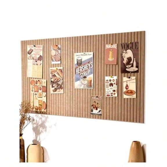 48x32 inches Large Bulletin Board Decorative Felt Pin Board 0.35 Thick Foldable Photo Display Board with Self-Adhesive Tape Vision Board for School Home Kitchen Office Walls - Dark Camel