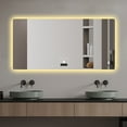 thumbnail image 1 of 48x32in Frameless bathroom mirror with light, LED backlit mirror, tri-color dimming, anti-fog function, waterproof, smart sensor, 1 of 9
