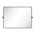 thumbnail image 1 of 48x36'' Farmhouse Black Metal Framed Pivot Rectangle Bathroom Mirror Rounded Rectangular Tilting Beveled Vanity Mirrors, 1 of 8