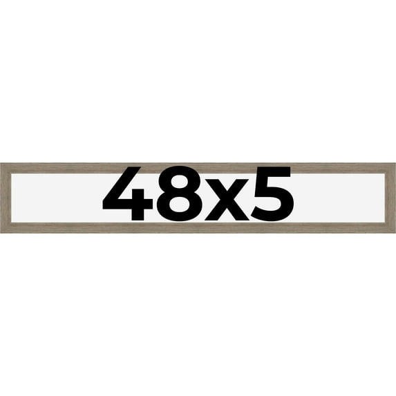 48x5 Frame Gray Barnwood Rustic Solid Wood Picture Frame | 1.5 Inch Moulding Width | Includes UV