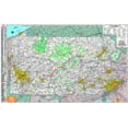 thumbnail image 1 of 48x68 Pennsylvania State Official Executive Laminated Wall Map, 1 of 1
