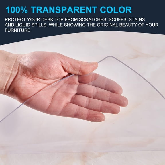 48x72 Inch Rectangular Vinyl Table Cover - Waterproof PVC Table Protector Pad for Dining Kitchen Desk