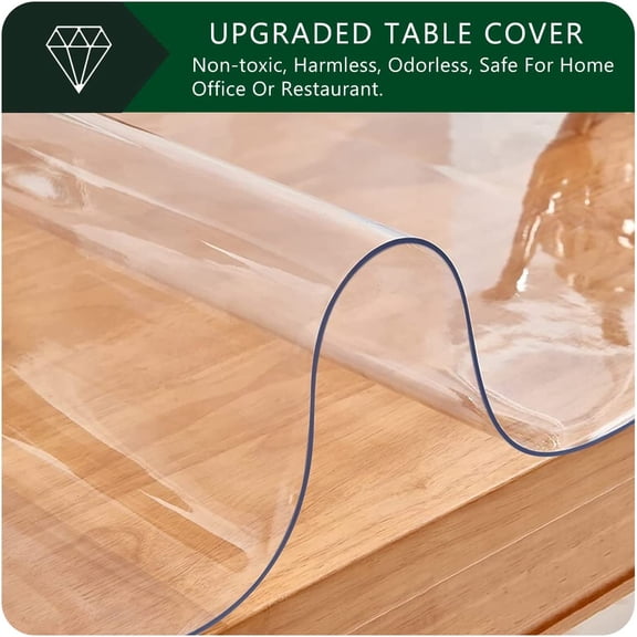 48x72" Wipeable Vinyl Cloths Pad for Rectangle Dining Tables Living Room Coffee Table Mat Furniture Topper Protector Clear Table Protector Plastic Tablecloth Cover Easy Clean Pad PVC Cover Waterproof