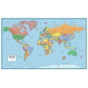 48x78 huge world classic elite wall map front laminated