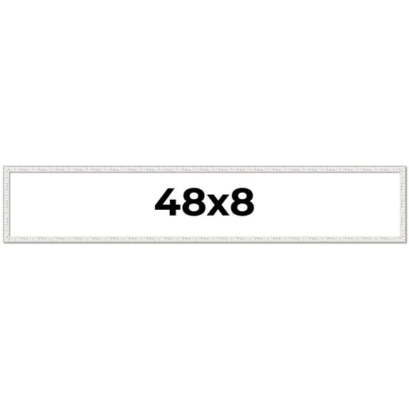 48x8 Frame White Scuffed Rustic Solid Wood Picture Frame | 0.75 Inch Moulding Width| Includes UV