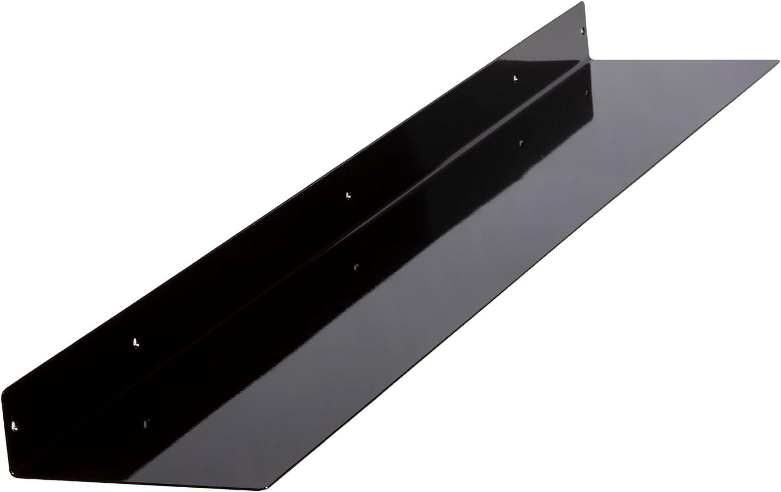 48x8 in Metal Floating Shelf Black Gloss Wall Mounted - Made in The USA ...